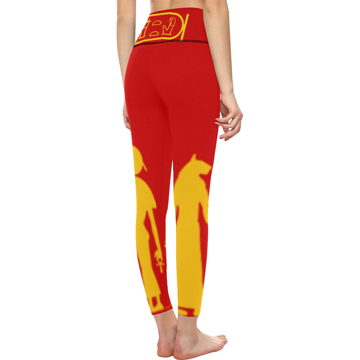 BASTET PROTECTION RED  High-Waisted Leggings