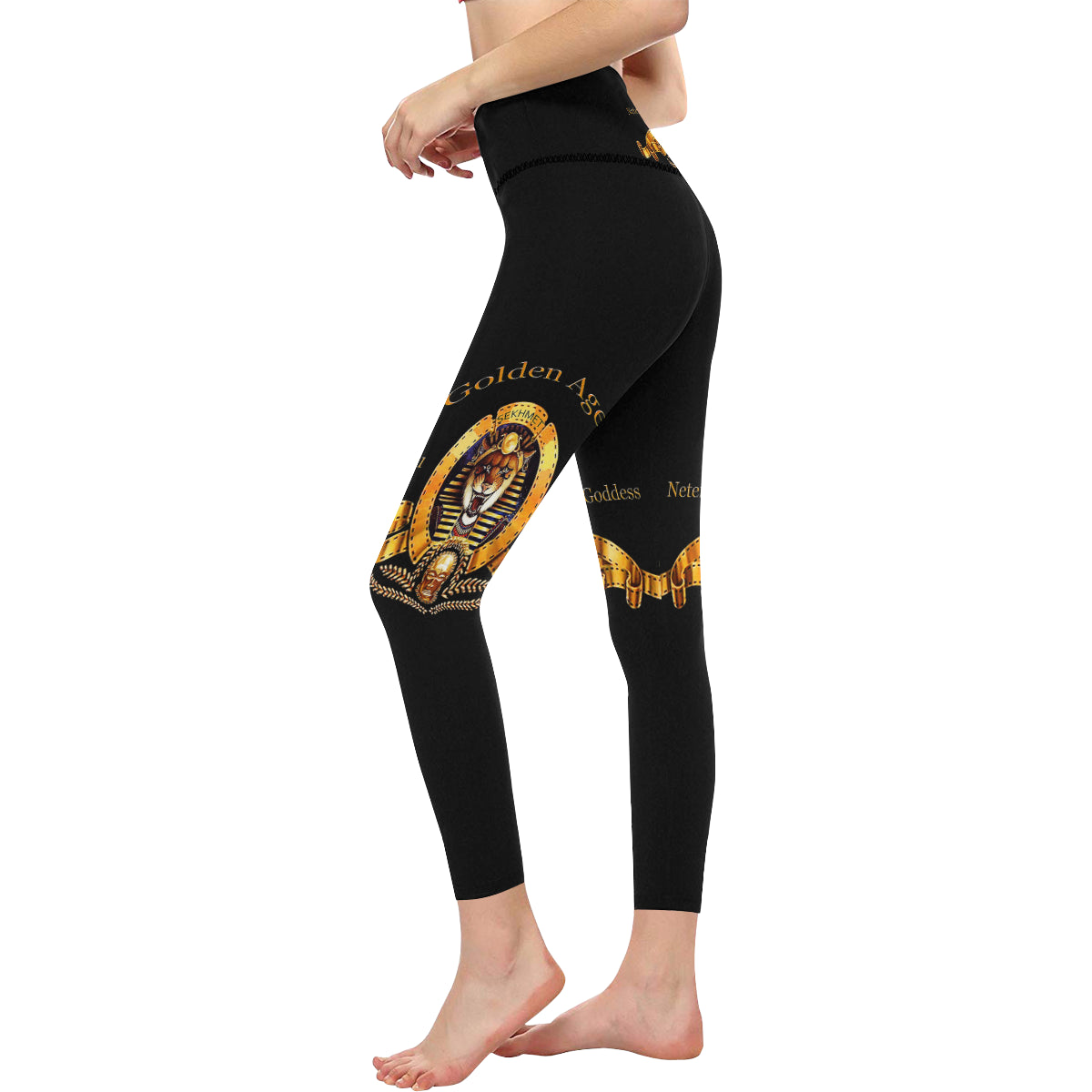 SEKHMET GODDESS BLCC All Over Print High-Waisted Leggings (Model L36)