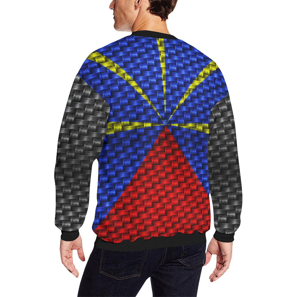 LA REUNION Men's Oversized Fleece Crew Sweatshirt