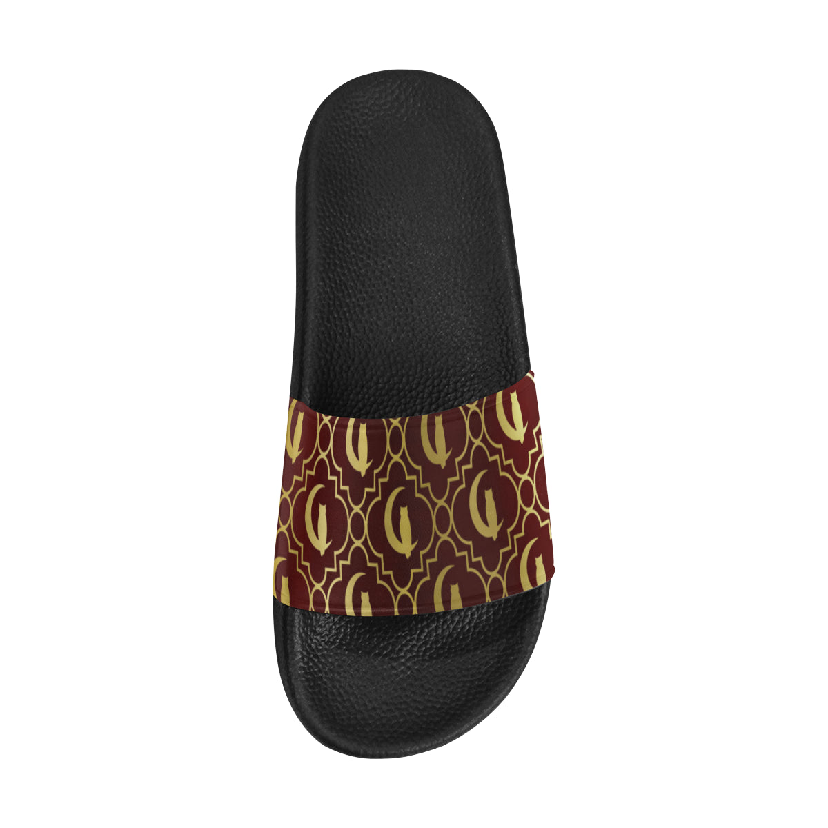 ELEGANCE BORDEAUX GOLD Men's Slide Sandals (Model 057)