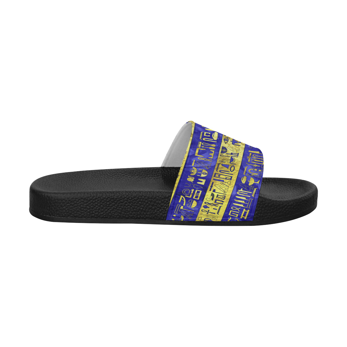 HIEROGLYPH GOLDEN BLUE Men's Slide Sandals (Model 057)