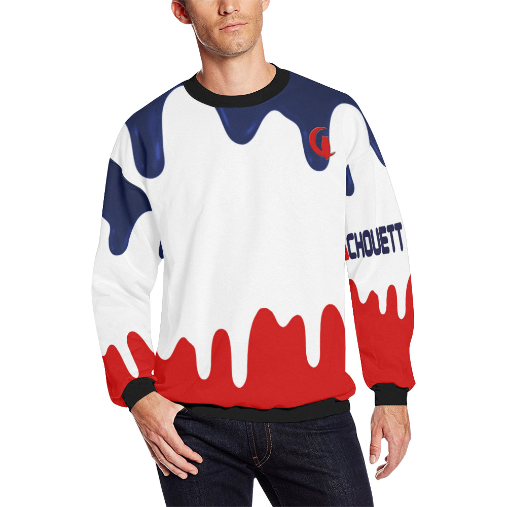 LACHOUETT BLUE DRIP Men's Oversized Fleece Crew Sweatshirt