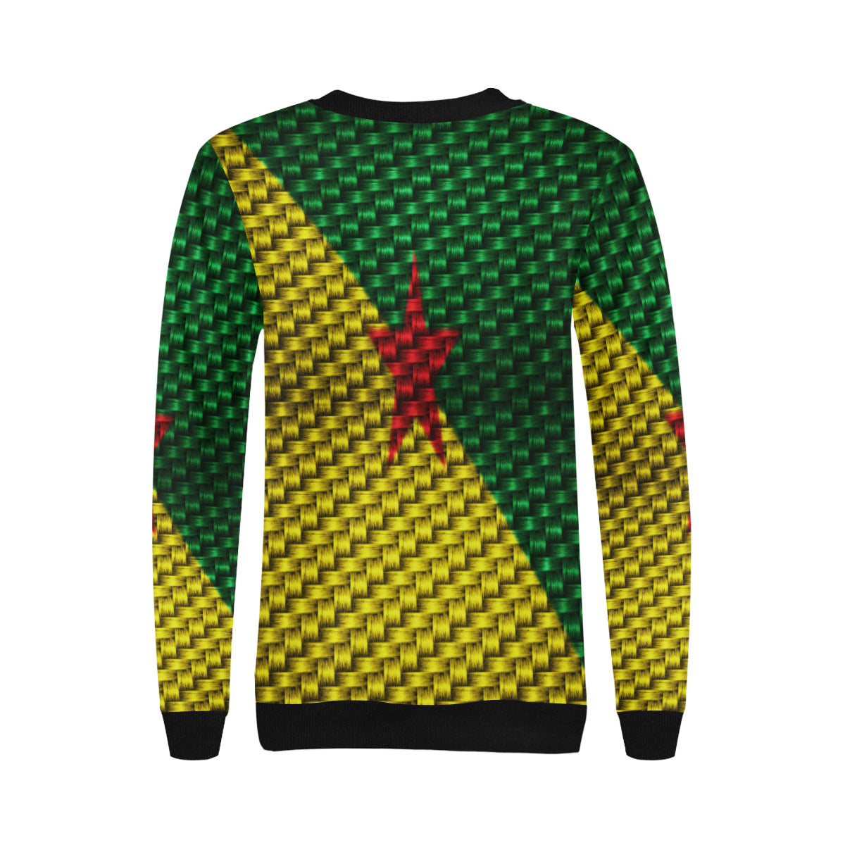 YANA FLAG Women's Rib Cuff Crew Neck Sweatshirt