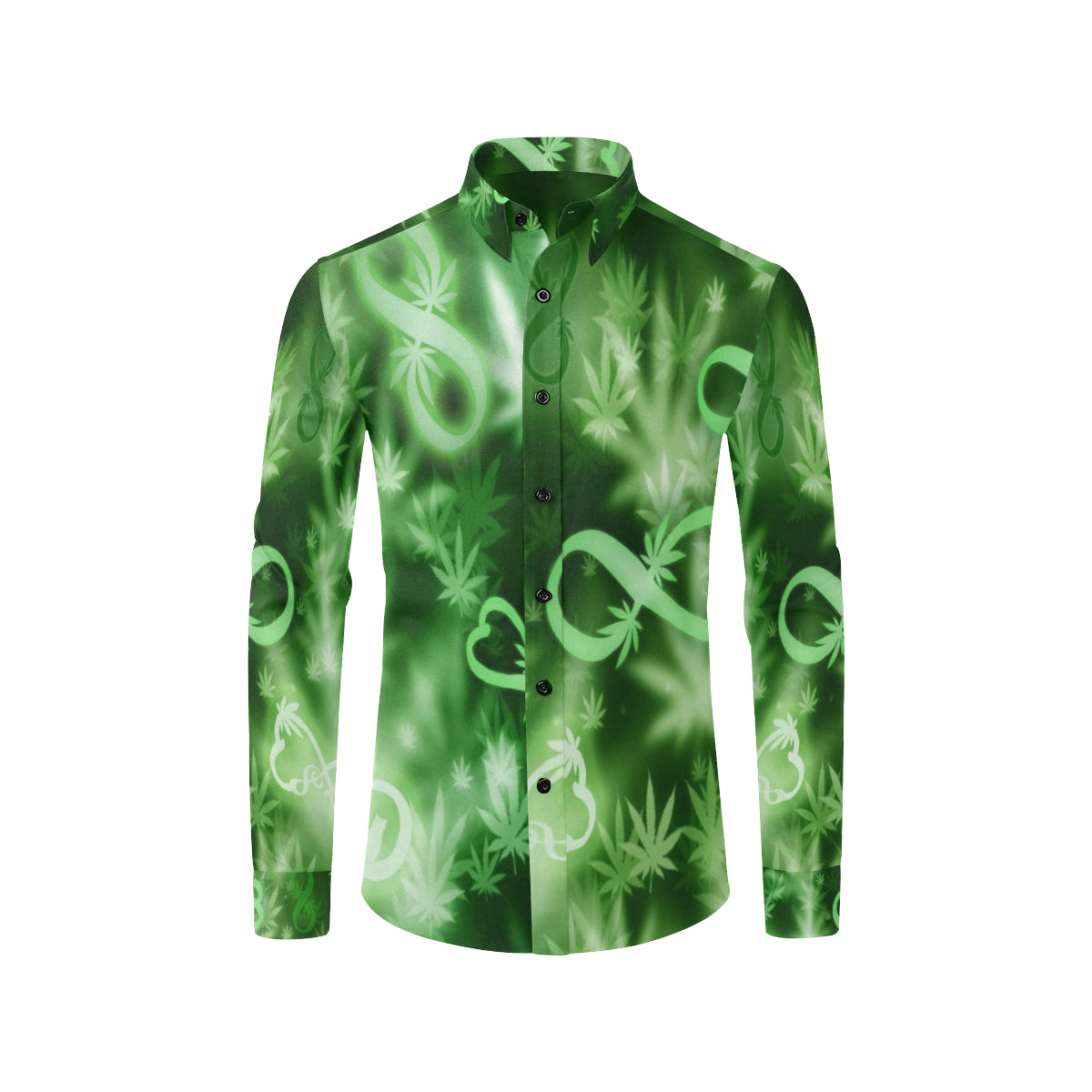 INFINITY GREEN COSMOS Men's All Over Print Casual Dress Shirt (Model T61)