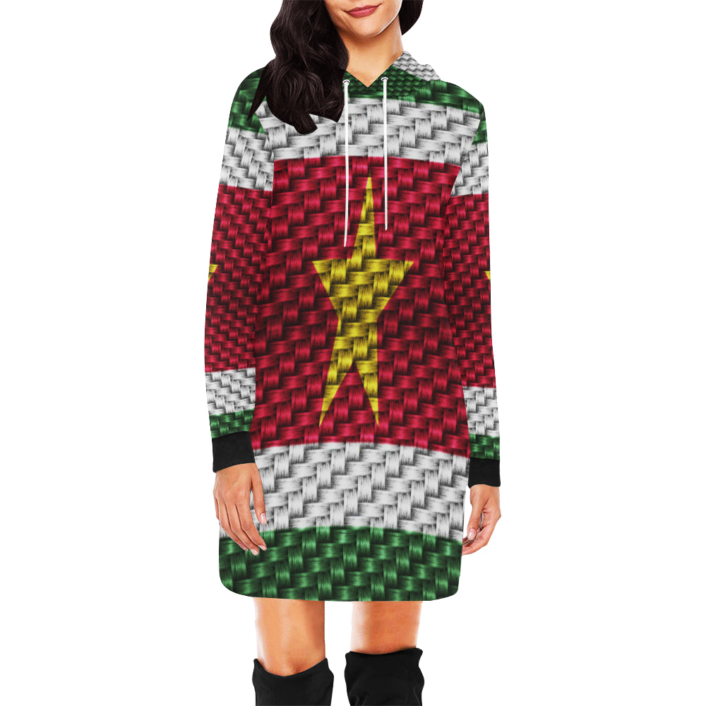 SURINAME FLAG All Over Print Hoodie Mini Dress (Model H27)