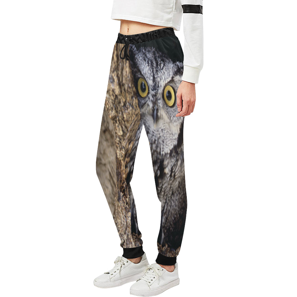OWL IN HOLE Women's All Over Print Sweatpants (Model L11)