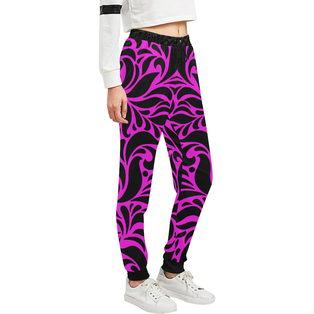 GORGIOUS LEAF PINKISH Women's All Over Print Sweatpants (Model L11)