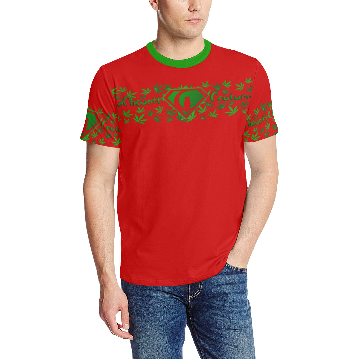 SUPER DANK Men's All Over Print T-Shirt (Solid Color Neck) (Model T63)