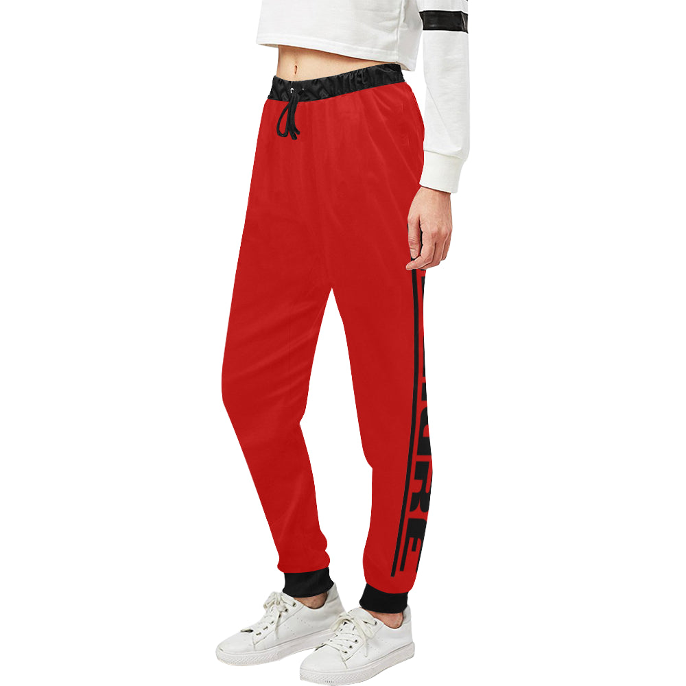 LCC BLACC BORDER RED Women's All Over Print Sweatpants (Model L11)