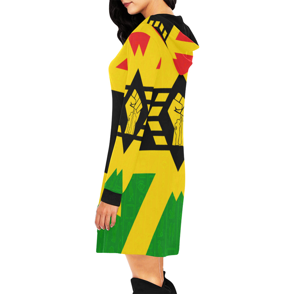 FIST UP RBG All Over Print Hoodie Mini Dress