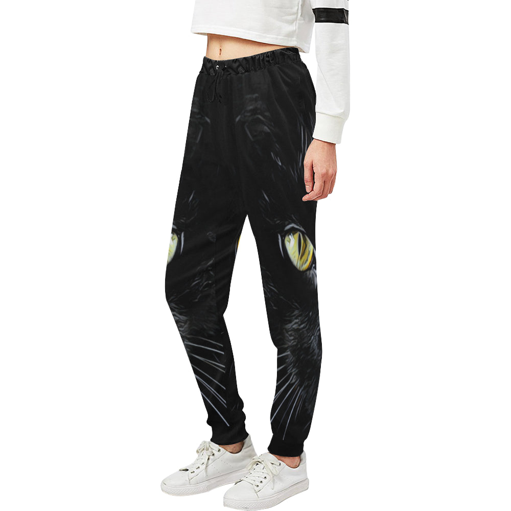 THE CAT Women's All Over Print Sweatpants (Model L11)