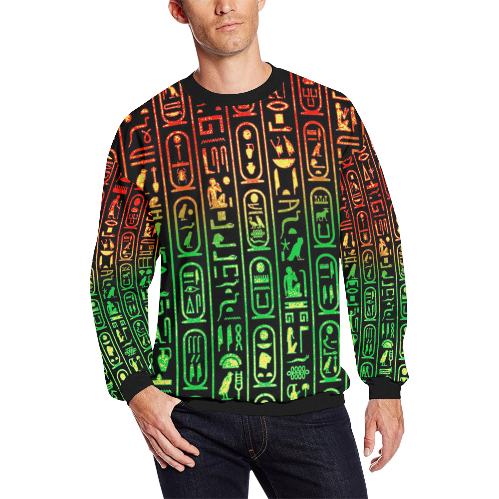 RASTA GLYPH Men's Oversized Fleece Crew Sweatshirt