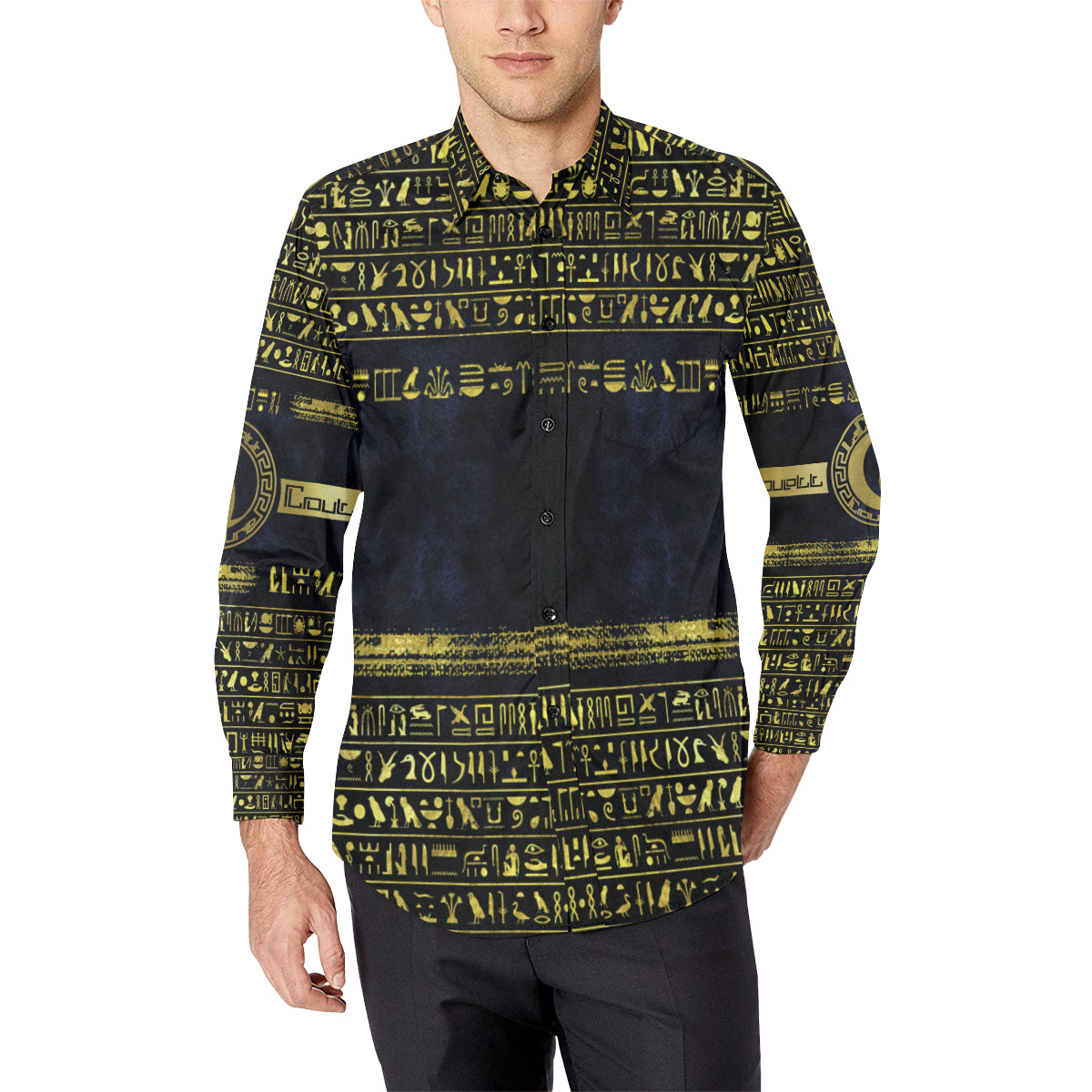 HIEROGLYPH DELUXE Men's All Over Print Casual Dress Shirt (Model T61)
