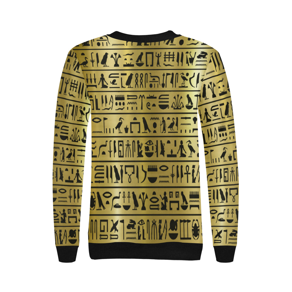 MEDU NETER GOLD Women's Rib Cuff Crew Neck Sweatshirt (Model H34)
