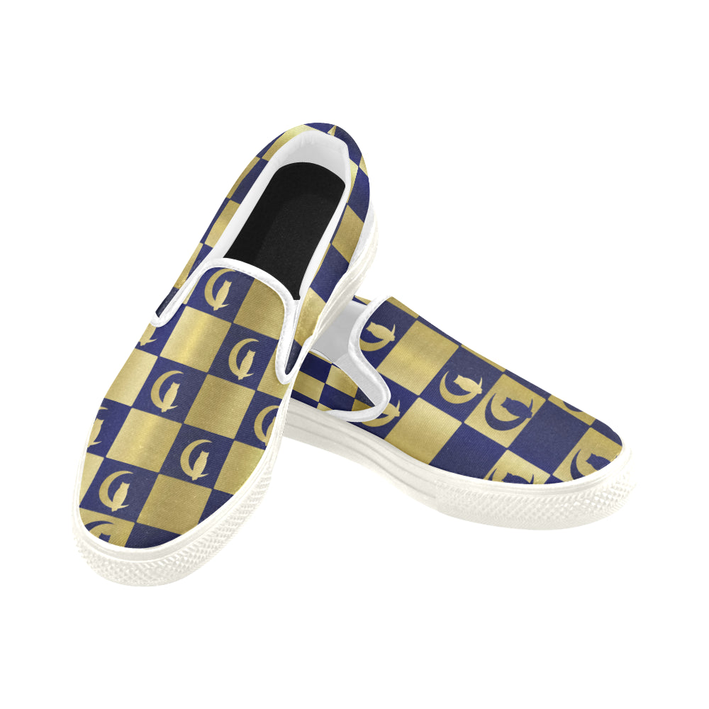 DAMIER LCC Men's Unusual Slip-on Canvas Shoes (Model 019)