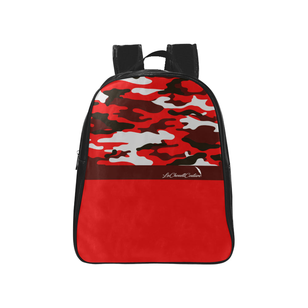 CAMOUFLAGE RED School Backpack (Medium)