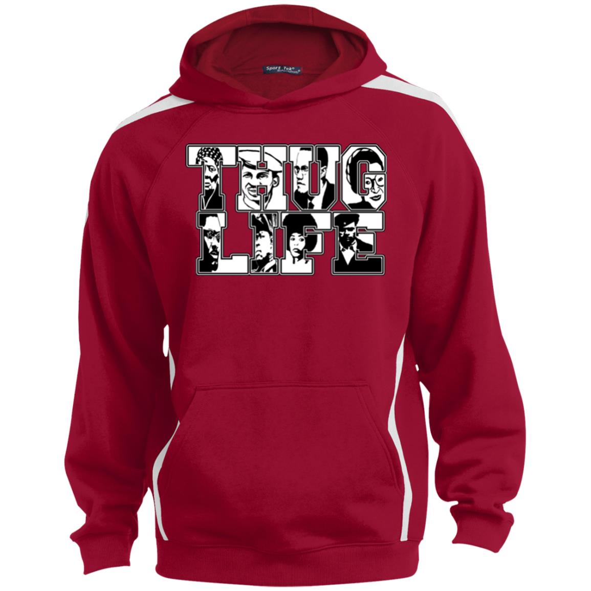 Thug Life Icon Sport Sleeve Stripe Sweatshirt  Lined Hood