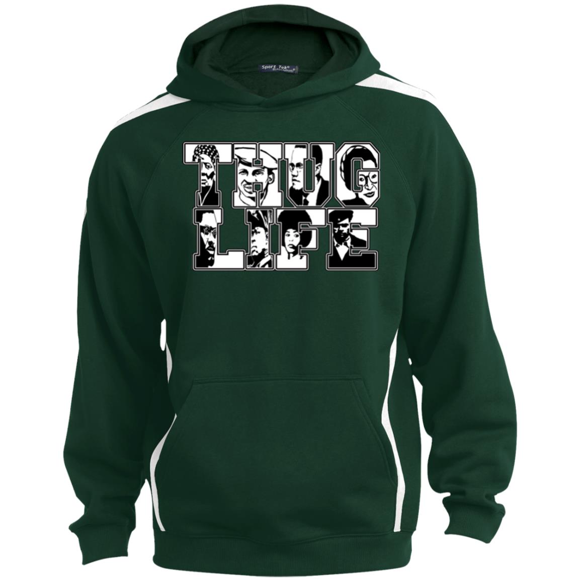 Thug Life Icon Sport Sleeve Stripe Sweatshirt  Lined Hood