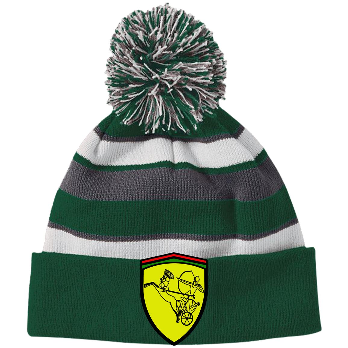 Ramses II Victory EMB Striped Beanie with Pom