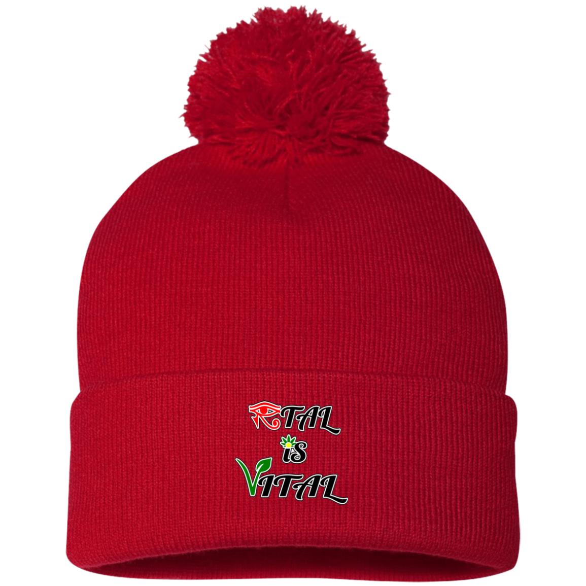 Ital Is Vital EM Pom Pom Knit Cap