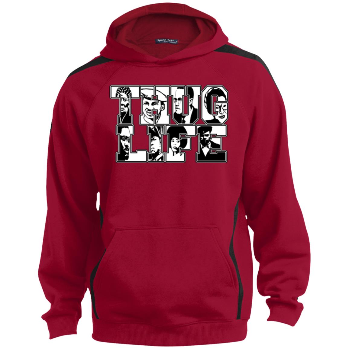 Thug Life Icon Sport Sleeve Stripe Sweatshirt  Lined Hood