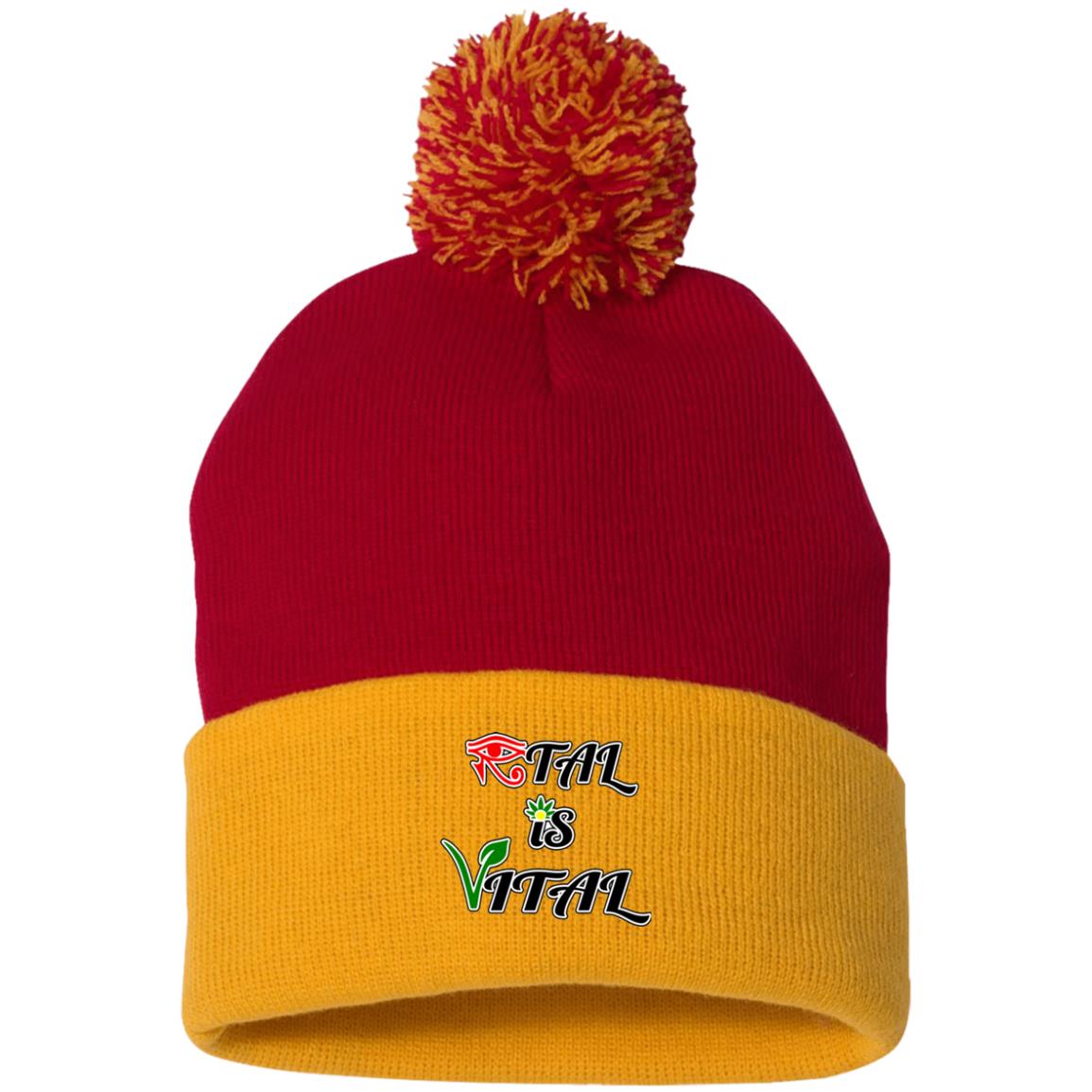 Ital Is Vital EM Pom Pom Knit Cap