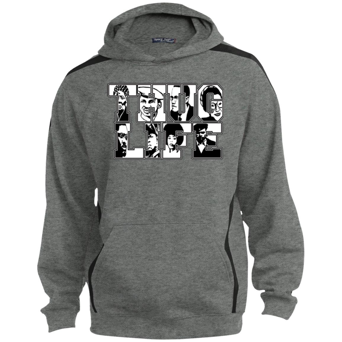 Thug Life Icon Sport Sleeve Stripe Sweatshirt  Lined Hood