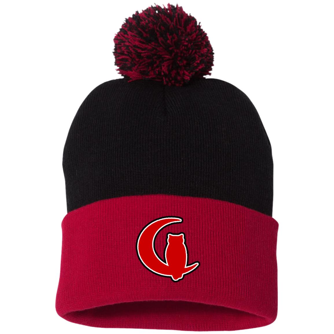 LCC RED & BLACC Pom Pom Knit Cap