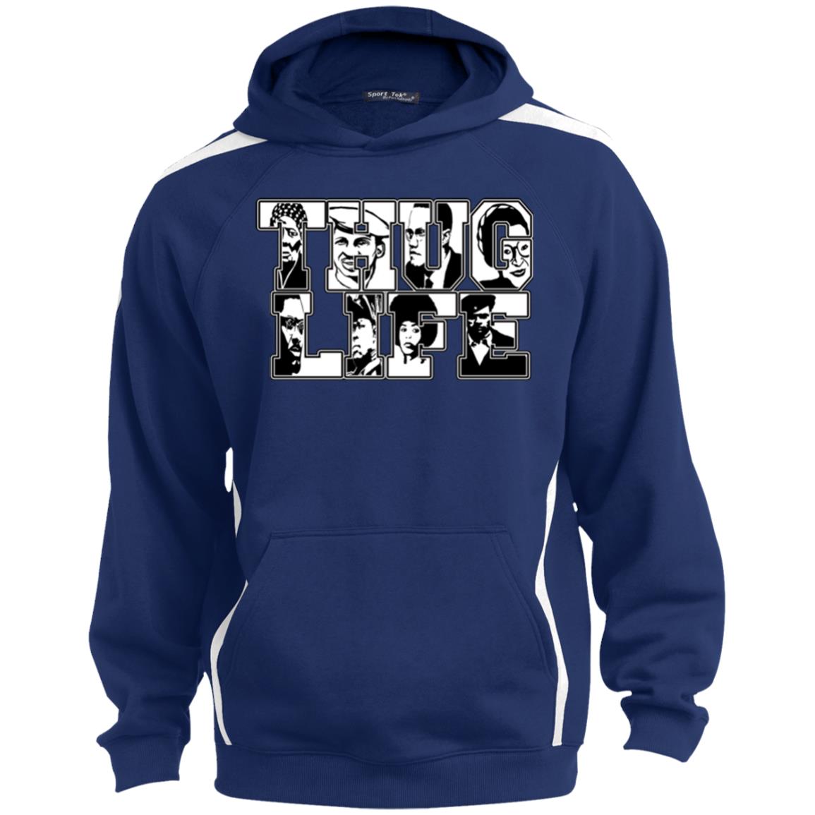 Thug Life Icon Sport Sleeve Stripe Sweatshirt  Lined Hood