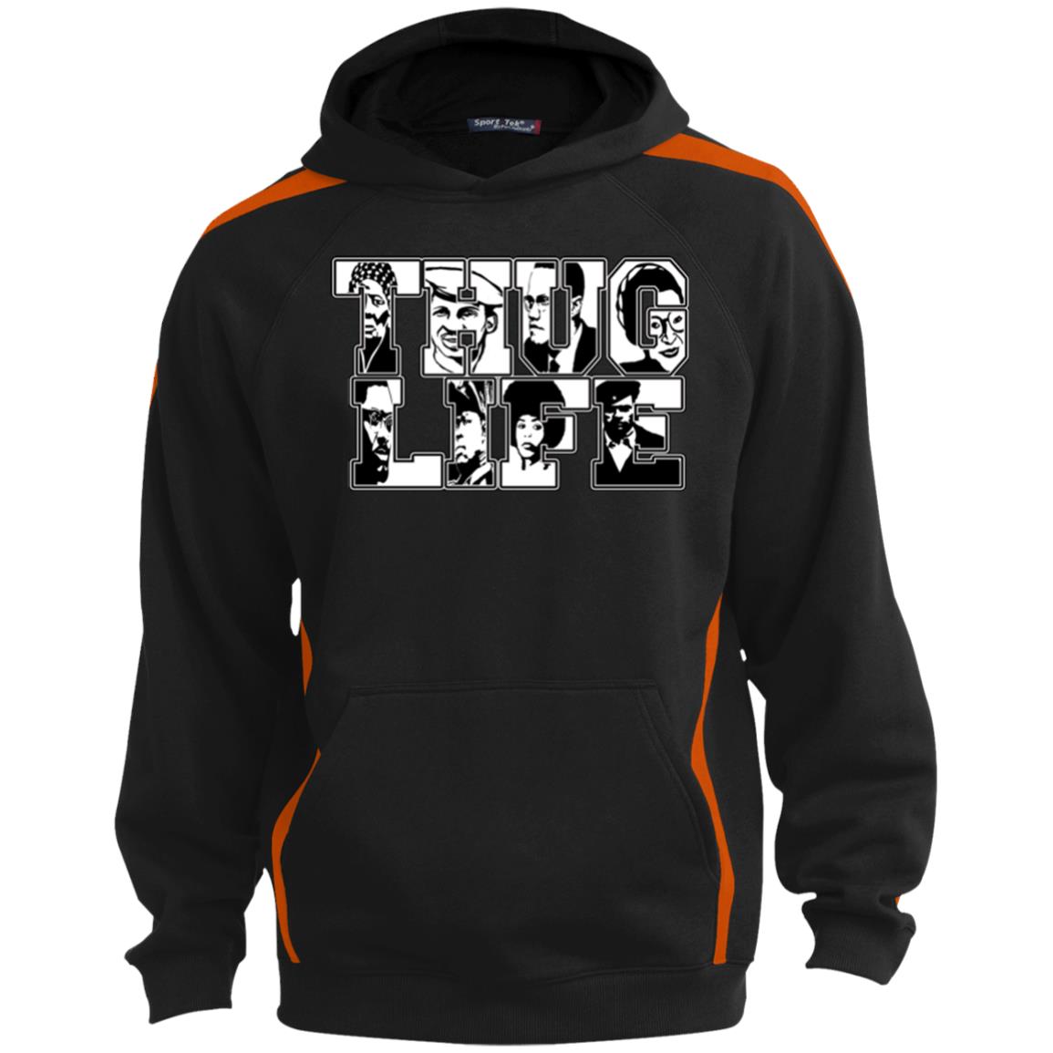 Thug Life Icon Sport Sleeve Stripe Sweatshirt  Lined Hood
