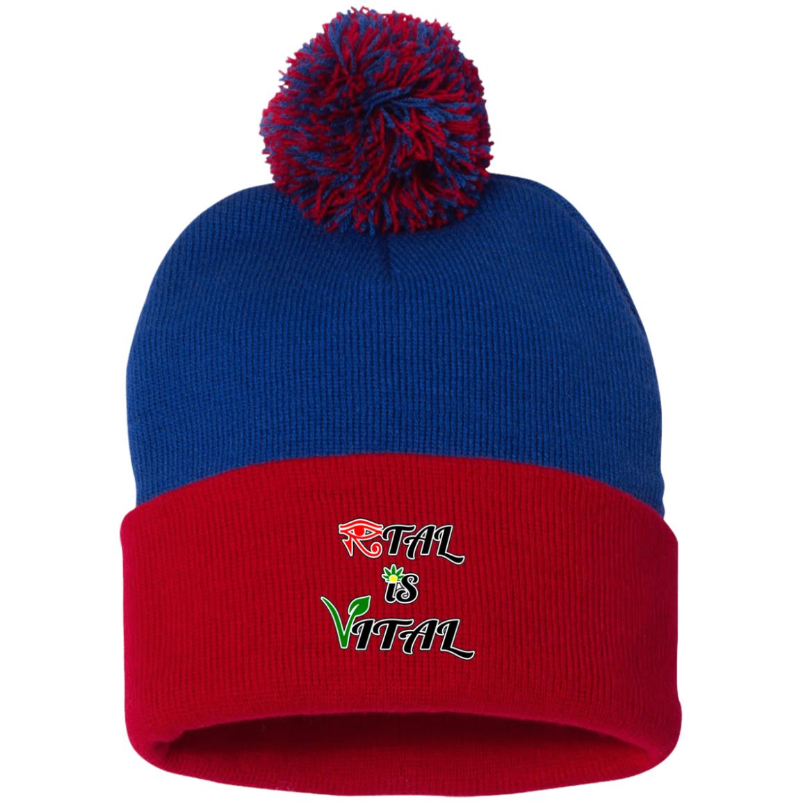 Ital Is Vital EM Pom Pom Knit Cap