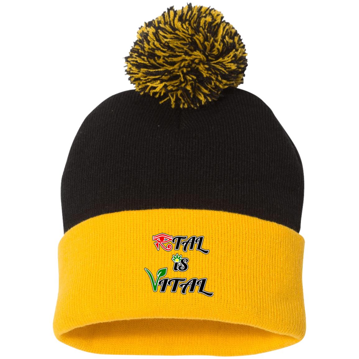 Ital Is Vital EM Pom Pom Knit Cap