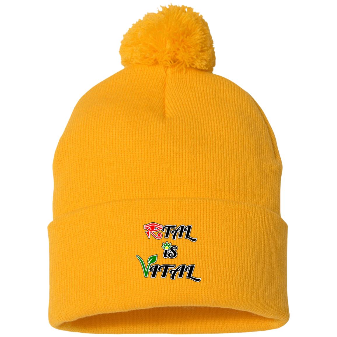 Ital Is Vital EM Pom Pom Knit Cap