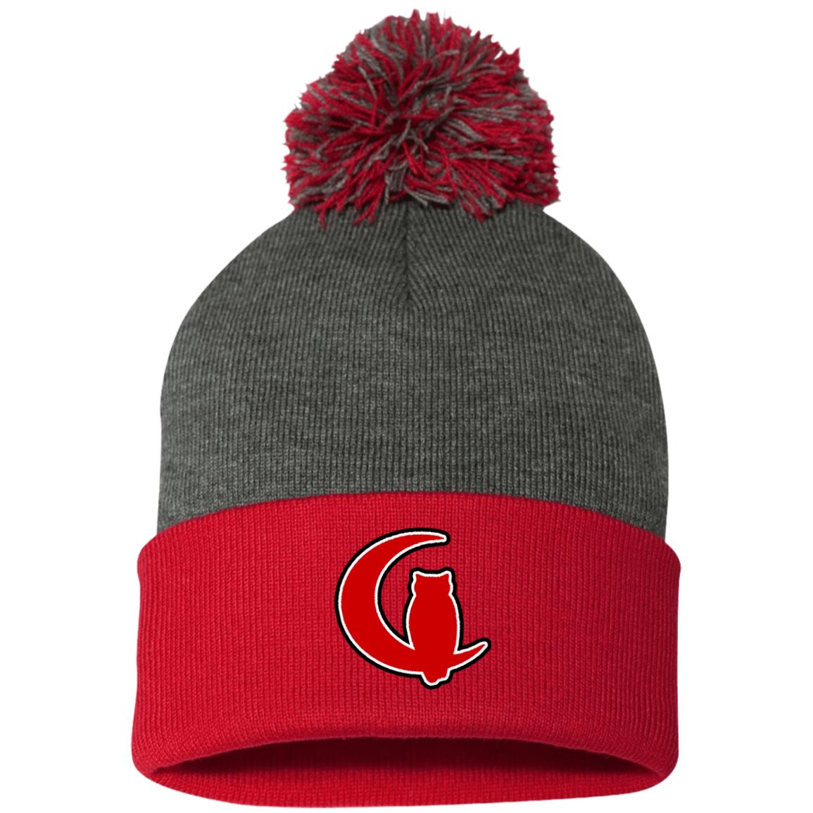 LCC RED & BLACC Pom Pom Knit Cap