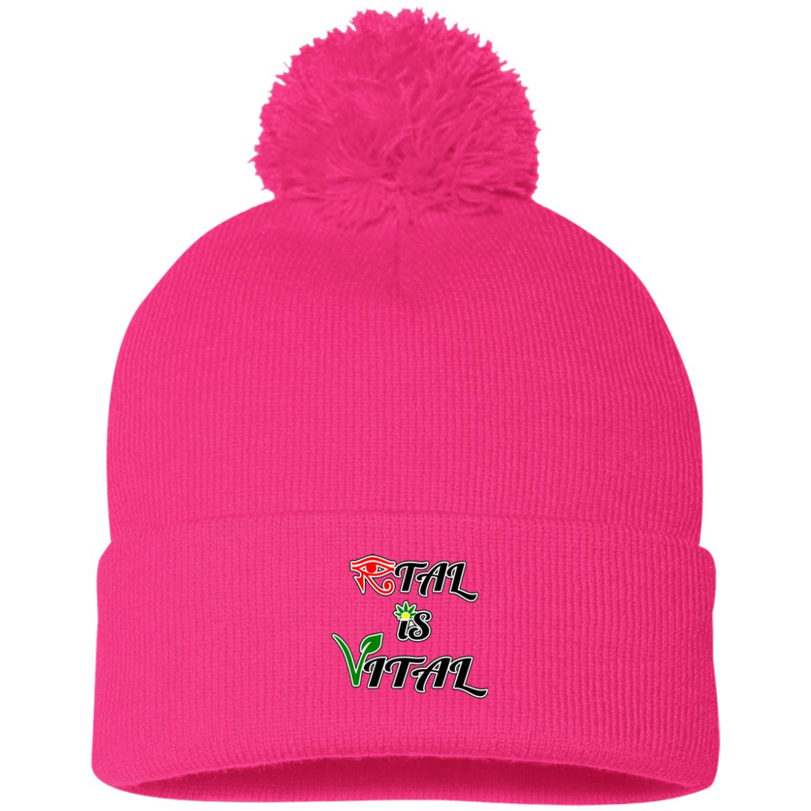 Ital Is Vital EM Pom Pom Knit Cap