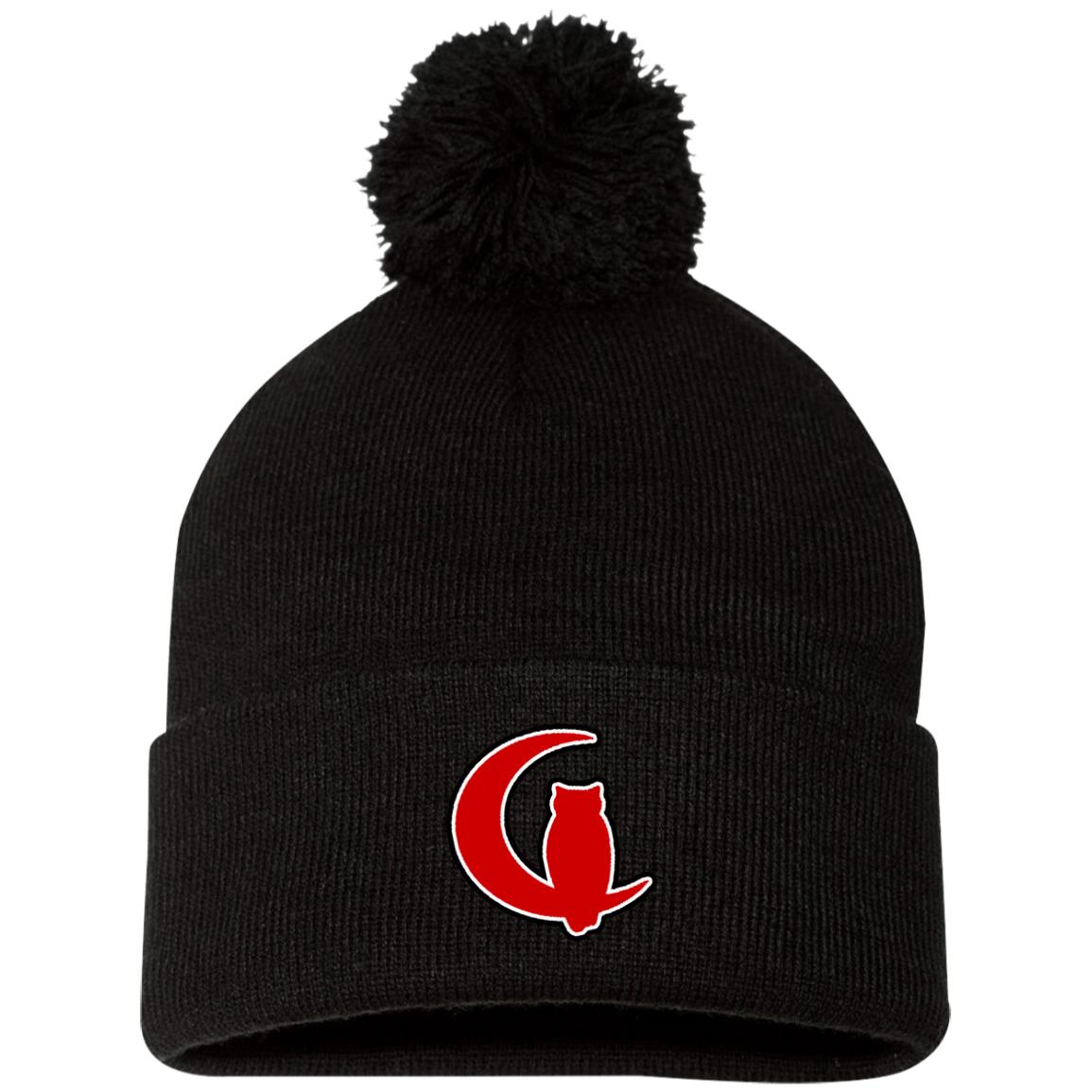 LCC RED & BLACC Pom Pom Knit Cap