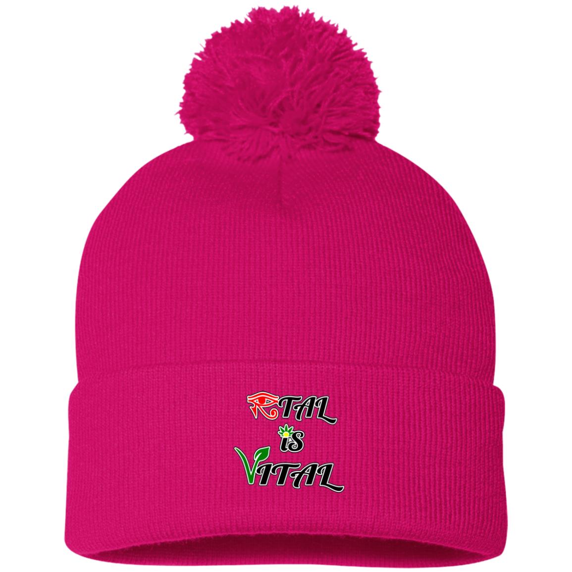 Ital Is Vital EM Pom Pom Knit Cap