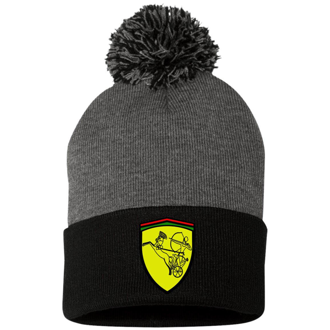 Ramses II Victory EMB Pom Pom Knit Cap