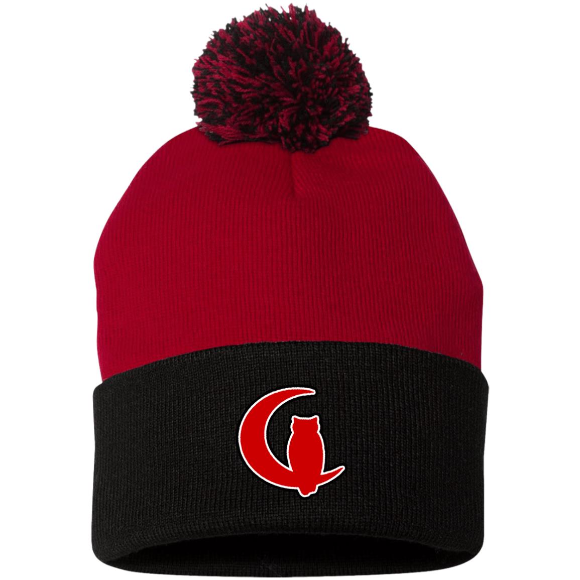 LCC RED & BLACC Pom Pom Knit Cap