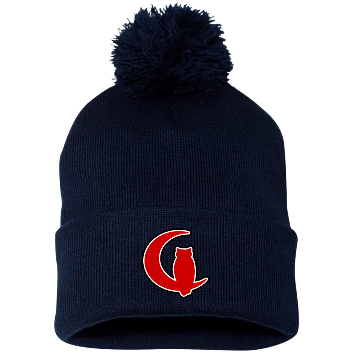 LCC RED & BLACC Pom Pom Knit Cap