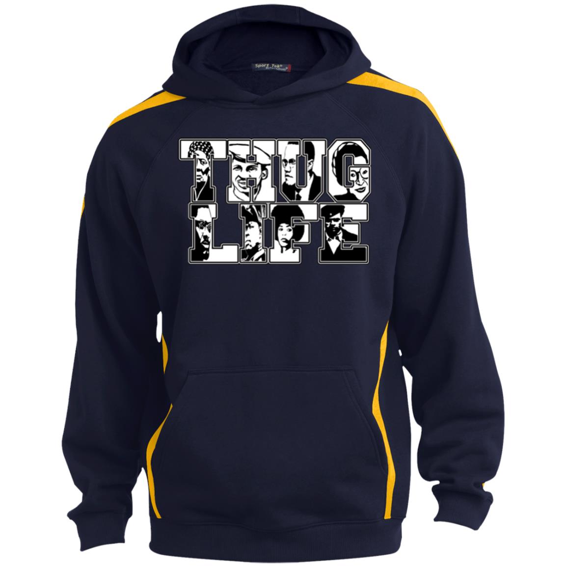 Thug Life Icon Sport Sleeve Stripe Sweatshirt  Lined Hood