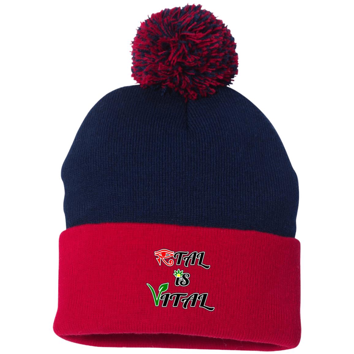 Ital Is Vital EM Pom Pom Knit Cap
