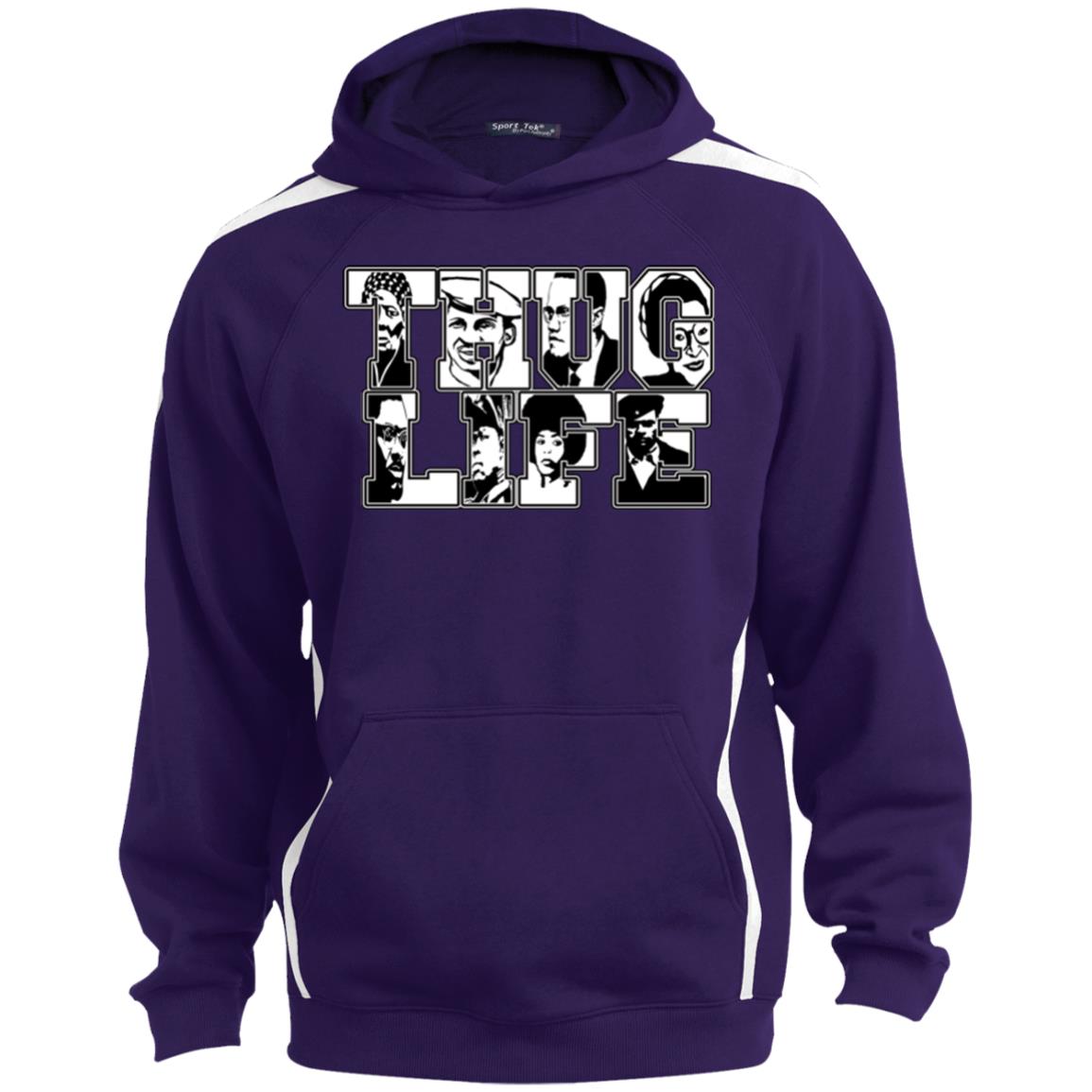 Thug Life Icon Sport Sleeve Stripe Sweatshirt  Lined Hood