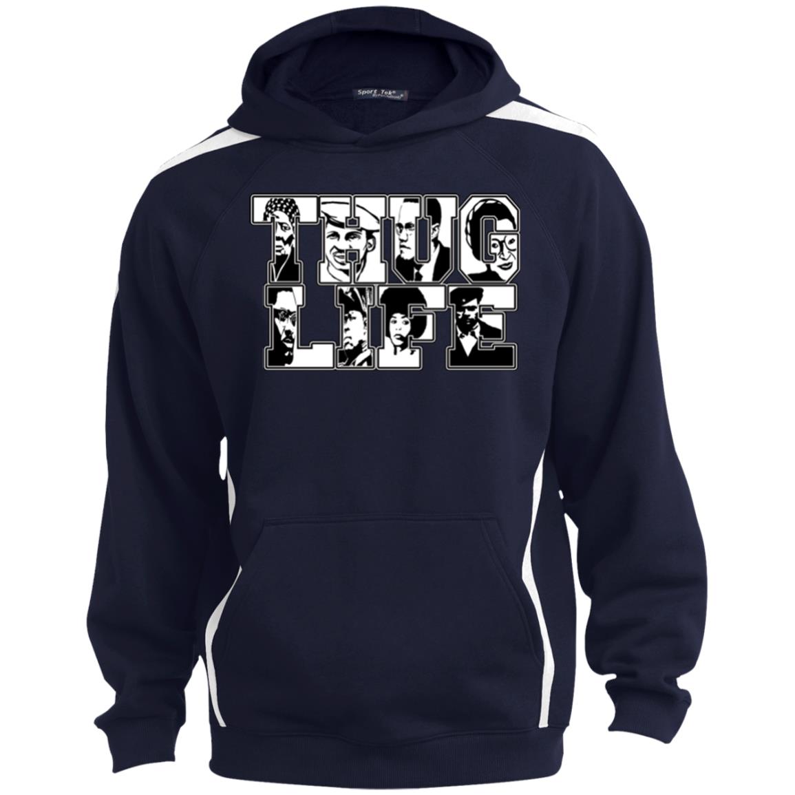Thug Life Icon Sport Sleeve Stripe Sweatshirt  Lined Hood