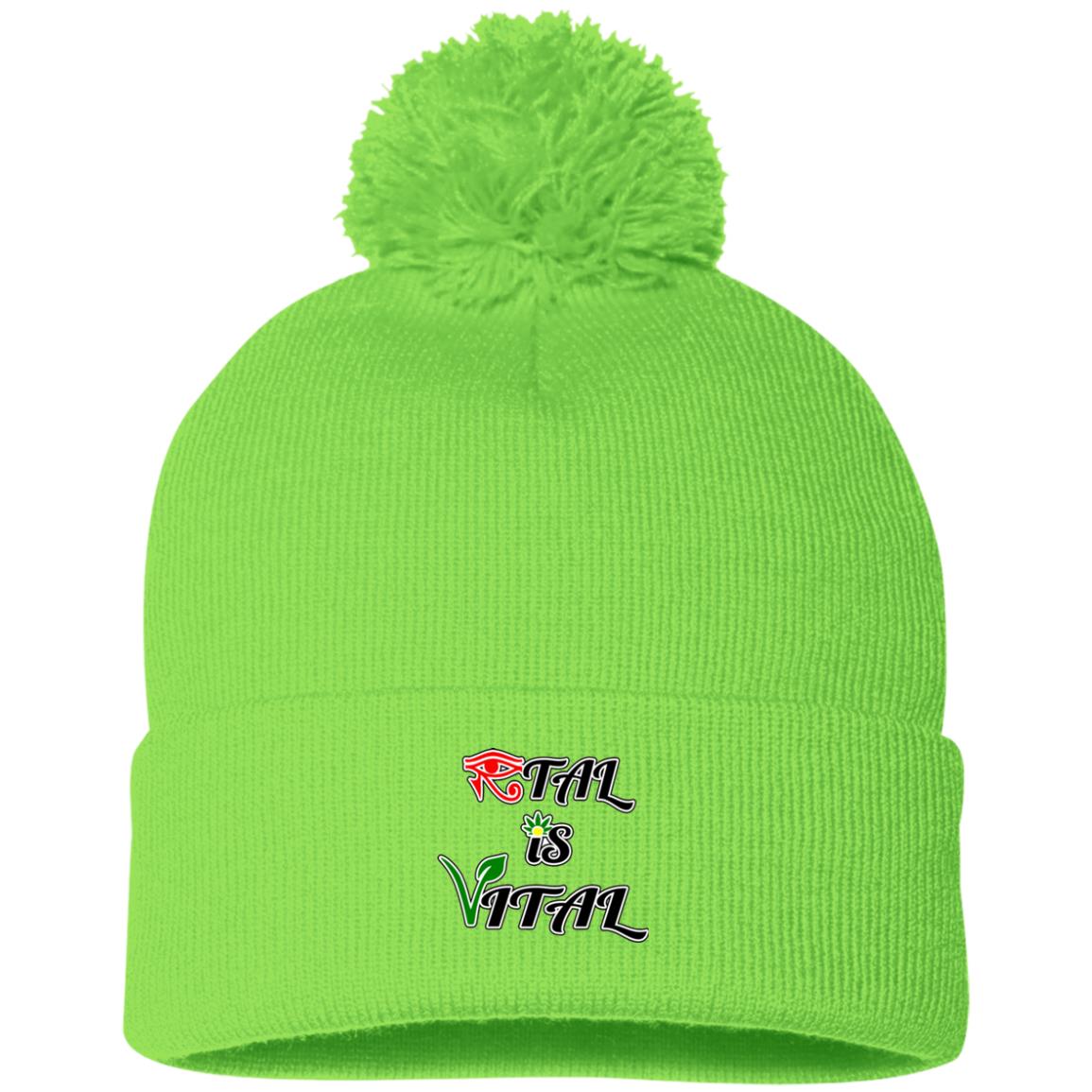 Ital Is Vital EM Pom Pom Knit Cap