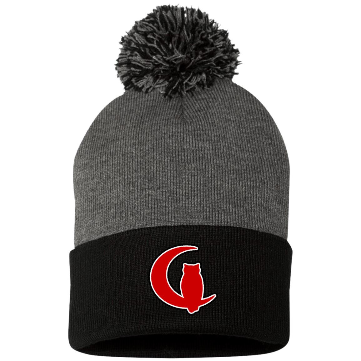 LCC RED & BLACC Pom Pom Knit Cap