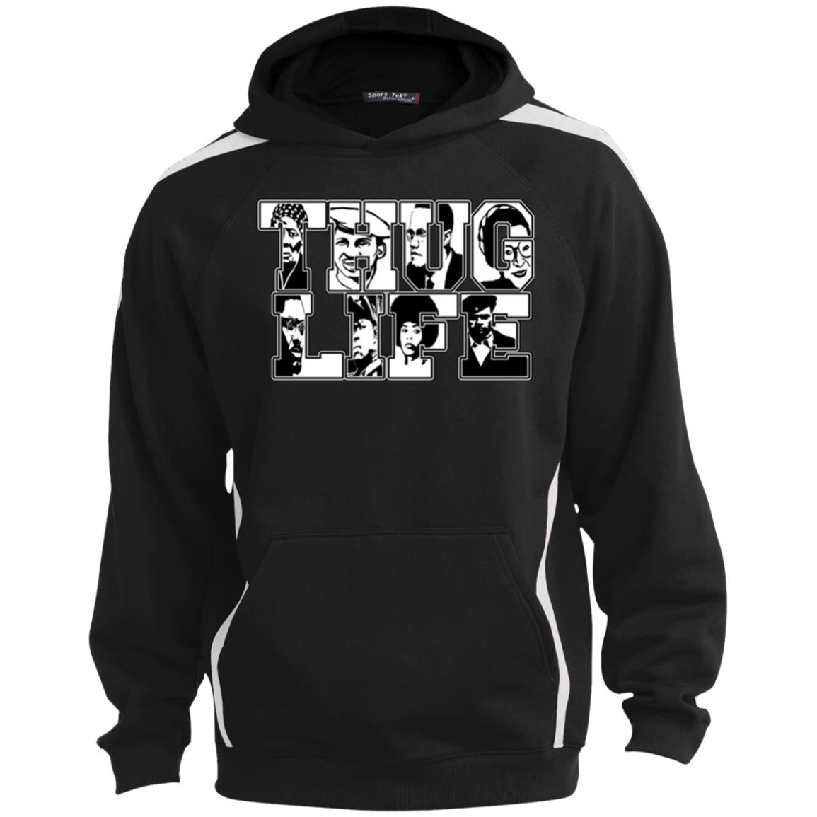 Thug Life Icon Sport Sleeve Stripe Sweatshirt  Lined Hood