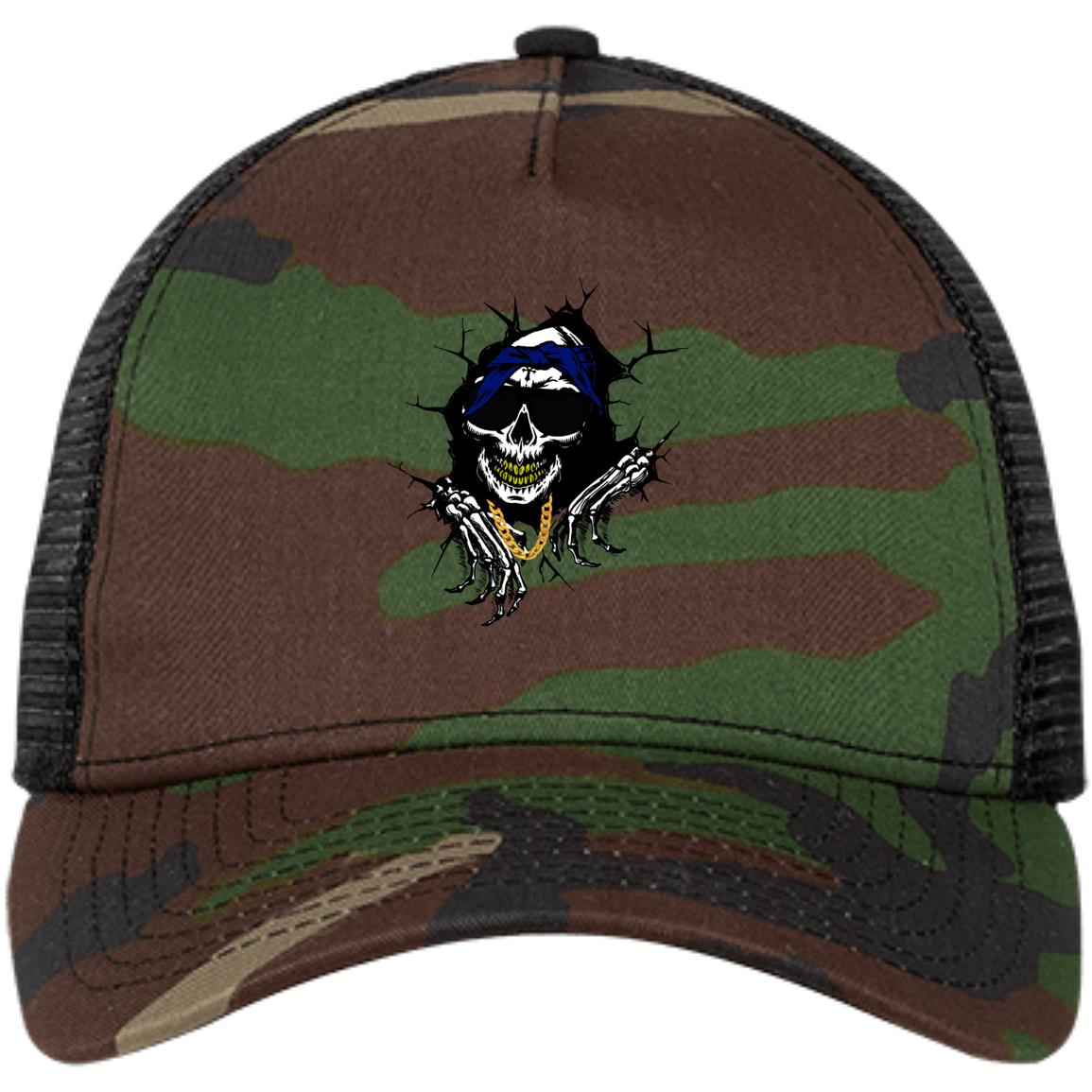 CRIP SKULL Snapback Trucker Cap