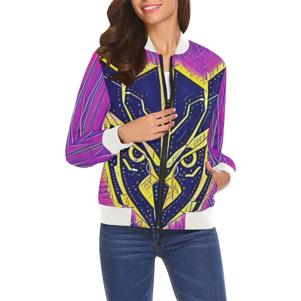 OWL ORNEMENT All Over Print Bomber Jacket for Women (Model H19)
