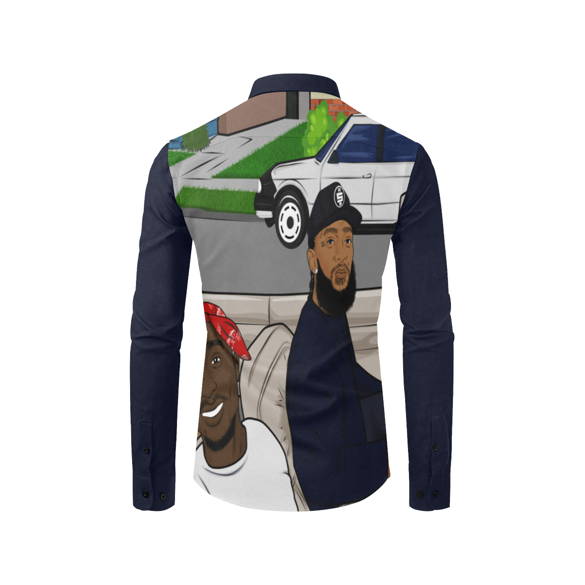 ANGEL OF THE HOOD Men's All Over Print Casual Dress Shirt